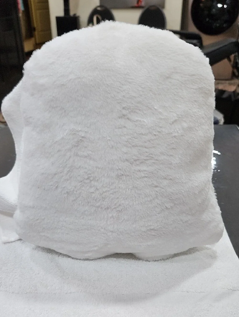 PLUSH WHITE GHOST PILLOW WITH EMBROIDERED FACE
